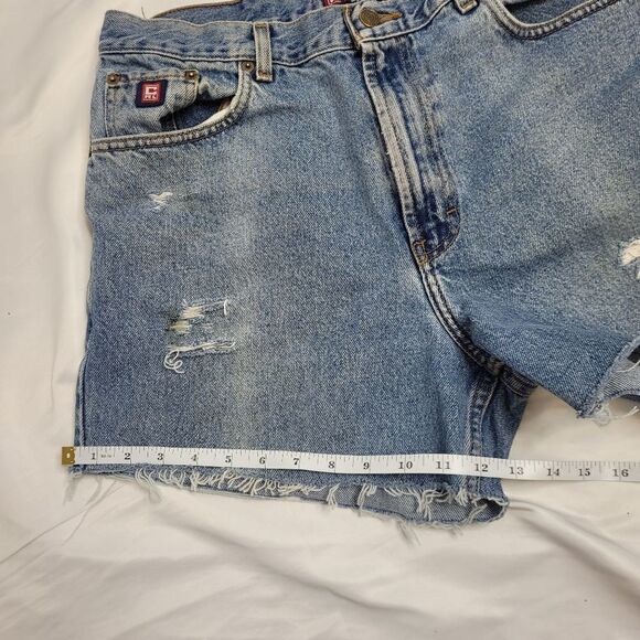 VINTAGE 90s jean shorts Ralph Lauren cutoff distressed denim XL - Picture 17 of 17